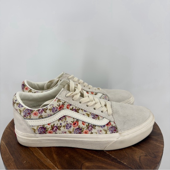 Vans Old Skool Floral Suede Canvas Sneakers Women’s 6.5 Cottagecore Skate Shoes - Picture 3 of 6